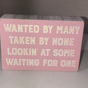 Wooden Wall Plaque Pink Girl Purity Sign